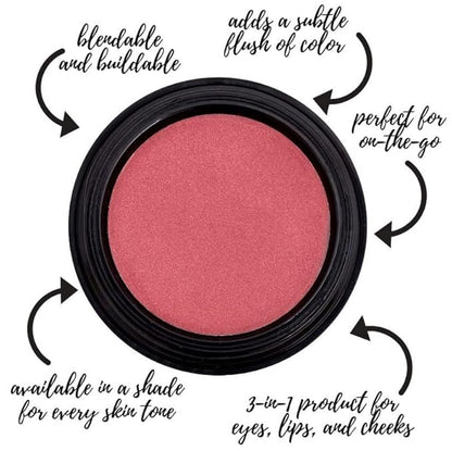 Gabriel Cosmetics Multi Pot (Conch - Rose/Silver Shimmer),3-in-1 Eyes, Lips, Cheeks, Natural, Paraben Free, Vegan, Gluten-free, Cruelty-free, Non GMO, 0.08 oz.