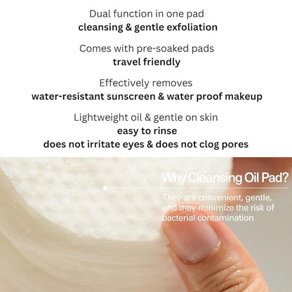 Daily Cleansing Oil for Face & Eye Makeup Remover Pads, Safe for Acne Prone & Sensitive Skin - Clinically Tested, 30pads (Pack of 2)