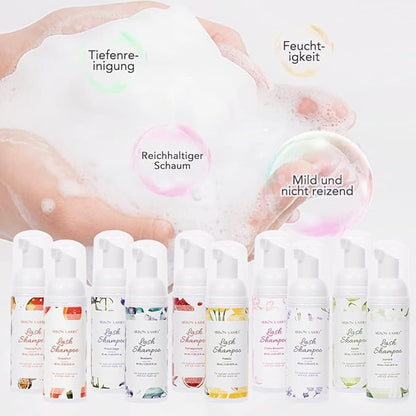 ARISON LASHES Eyelash Shampoo Eyelash Foam Cleanser with Cleaning Brush Eyelash Cleaner for Eyelash Extension Foam Wash Lash Shampoo for Home and Salon Use 60ML(Tropical fruits)