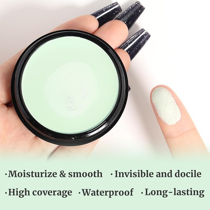 Kaely Pot Concealer Full Coverage, Under Eye Brightener Color Correcting Concealer for Dark Circles, Waterproof Foundation Face Makeup, Eye Ring Corrector de ojeras, 08 Green