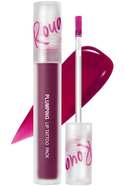 Rouge Star Plumping Lip Tattoo (0.17 oz) - 72-HR Long Lasting Waterproof Peel Off Lip Stain - Extreme Lip Plumper Transfer-Proof, Non -Sticky Hydrating Matte Lip Tint Tattoo (Plum Berry)
