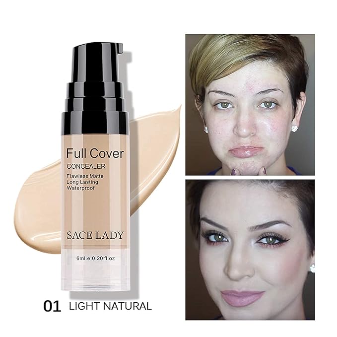 Full Coverage Liquid Concealer for Eye Circles & Face Primer Makeup Base, Long Wear Waterproof Smooth Creamy Foundation Primer Corrector Flawless Poreless Cosmetic