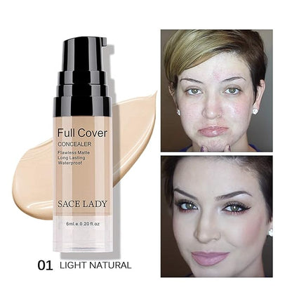 Full Coverage Liquid Concealer for Eye Circles & Face Primer Makeup Base, Long Wear Waterproof Smooth Creamy Foundation Primer Corrector Flawless Poreless Cosmetic