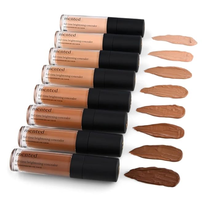 Mented Cosmetics Full-Time Eye Brightening Concealer, Under Eyes Make Up Corrector, Blemishes & Contour, Clock In + Stick Foundation Make Up, Concealer & Contour Stick for Black Women Makeup, D20