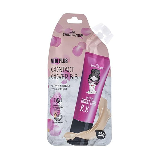 Vita Plus Contact Cover BB Cream Trave Size Makeup Base Matte Coverage for Light to Medium Skin Tones