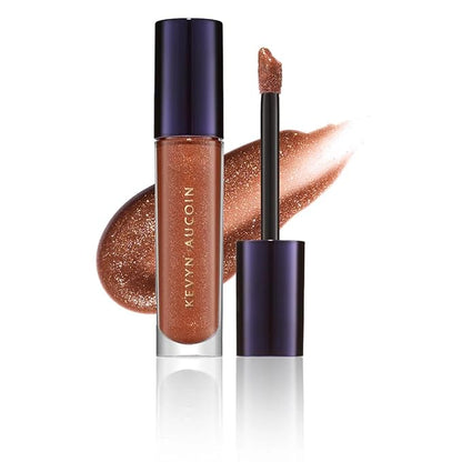 Kevyn Aucoin Celestial Lip Gloss, Ting (shimmery nude brown): Light reflecting shine & sheer. Precision makeup artist applicator. Hydrating, non-stick formula. Multi-dimensional 3D plumping effect.