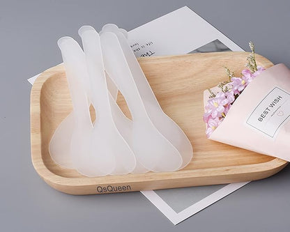 100 PCS of White Color Cosmetic Spatula for Makeup Face Mask Plastic Spoon Disposable Makeup Tools for Mixing and Sampling 4.88'' x 1.06”/Spatulas Skin Care Facial Cream Mask Spatula
