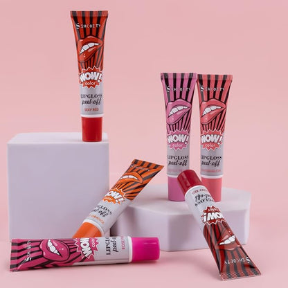 Pinked Lip Stain Peel Off Lip Tint 6 Colors, Mauve lip stain peel off Set, Tattoo Magic Color Lip Gloss Sets, Lip Gloss for Women Colorful Glossy Lipstick Waterproof Long Lasting