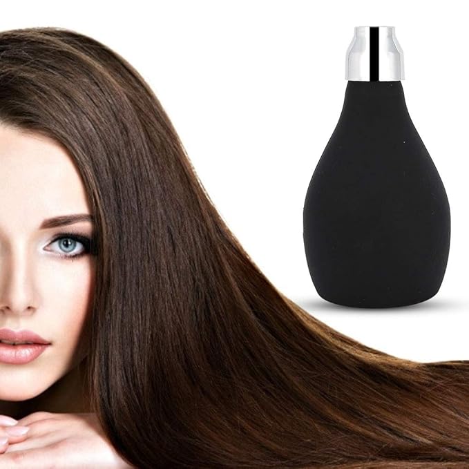 Powder Spray Pump,Refillable Silicone Powder Spray Bottle for Hair Fibers and Fine Powder,Reusable Powder Dispenser,Black