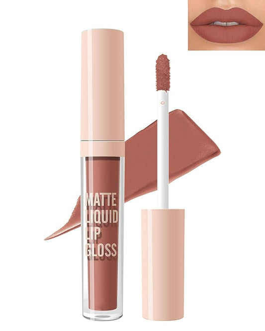 Matte Liquid Lipstick, Nude Red Velvet Lipstick Moisture Smooth Lip Stain Tint, 24H Stay Matte Lipstick, Non-Stick Cup Not Fade Long Wear Waterproof Lip Gloss Lipstick Gift for Women Girls-05#