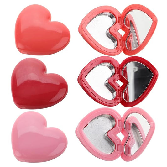 16Pcs Heart Shape Makeup Palette with Mirror, Refillable Makeup Containers for Lip Balm Eye Shadow Face Cream