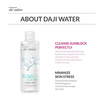 dr. eslee Daji Water 250ml, Cleansing Water for Makeup Removal, Suitable for Sensitive and Damaged Skin, Mild and Gentle with Balanced pH Levels, Korean Skin Care