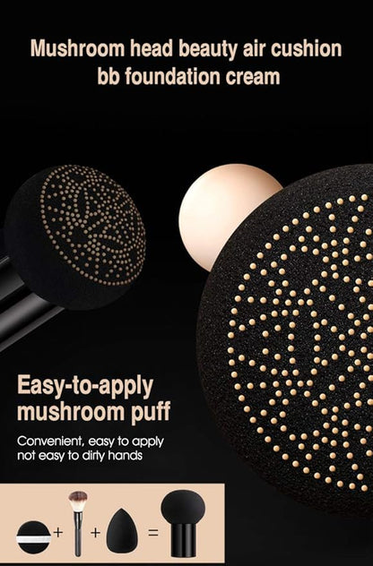 Air Cushion CC Cream Moisturizing Concealer Mushroom Head Brush Waterproof Makeup Foundation Moisture BB Cream for Women Girls (flower)