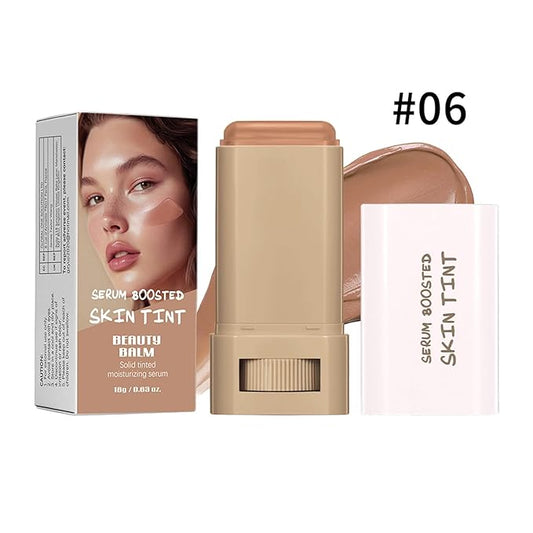 Beauty Balm Serum Boosted Skin Tint Concealer, Brightens, Hydrates, Conceale & Smooths Full Coverage Concealer Balm, Even Skin Tone Portable Moisturizing Essence Stick (# 06, 0.63 oz)