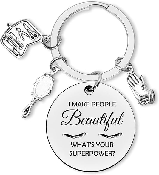 Makeup Artist Gifts for Women Men Estheticians Gift Keychain Makeup Lovers Gifts Lashes Girl Gift Eyelashes Artist Jewelry Cosmetology Gift Beautician Gift Lash Artist Graduation Gift Thank You Gifts