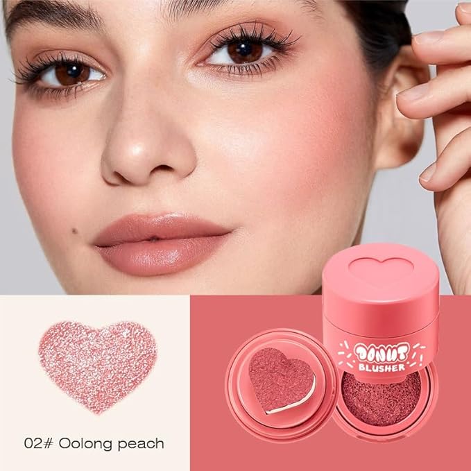 Liquid Blush with Heart Shaped Applicator, Natural Long Lasting, Light and Airy Makeup for Women (2), Pink
