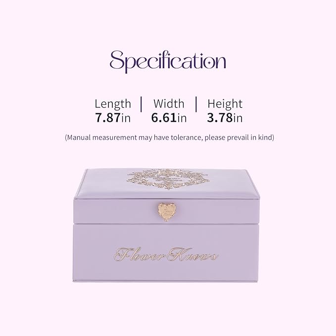 Flower Knows Violet Strawberry Rococo Makeup Box Set,10 Pack Makeup Box with Mirror,Lip Gloss×4+Blush×2+Blush Brush×1+Handheld mirror×1+Hair Clip×1+Gift Box×1