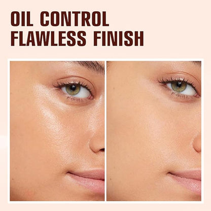 Oil Control Face Pressed Powder,Matte Flawless Long Lasting Setting Powder Makeup,Lightweight Waterproof Cruelty Free Compact Powders Foundation,0.35 oz(DARK COMPLEXION)