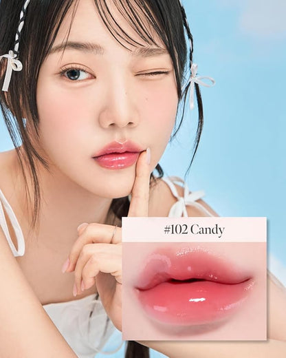 CORLAHAZE Glow Lock Jelly Tint 102 Candy 4g, Hydrating Jelly Glow Lip Stain, High-Shine, Long-Lasting Color Moisturizing Lip Enhancer with Rosehip Oil, Collectible Lock-Shaped Design, Korean Makeup