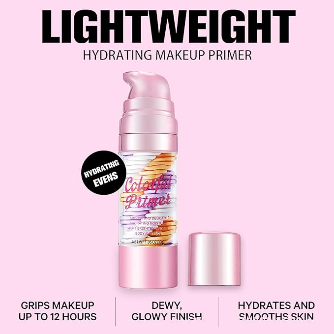 3 In 1 Primer for Face Before Makeup, Transparent Makeup Base Isolation Cream, One Step Moisturizing Face Primer, Blurs Imperfections Oil Control & Evens Skin Tone
