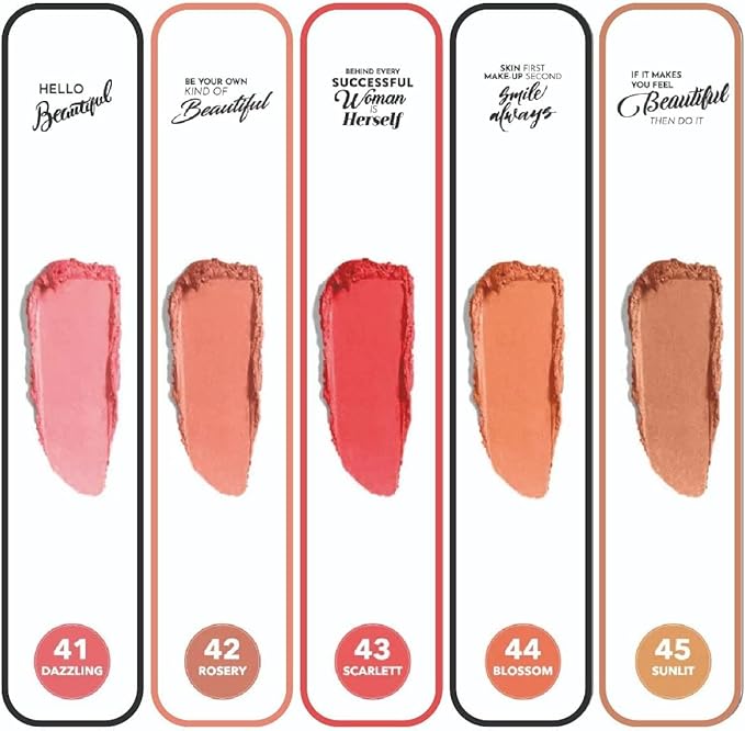 Cream Blush 44 |Light Peach | Fresh | Healthy & Natural Look | Ligh Weighted Formula | Sebum Control Richly Pigmented | Easily Blendable | Long Lasting | Semi Matte | 0.18 oz.