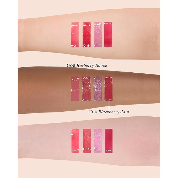 Flower Knows Violet Strawberry Rococo Makeup Box Set,10 Pack Makeup Box with Mirror,Lip Gloss×4+Blush×2+Blush Brush×1+Handheld mirror×1+Hair Clip×1+Gift Box×1