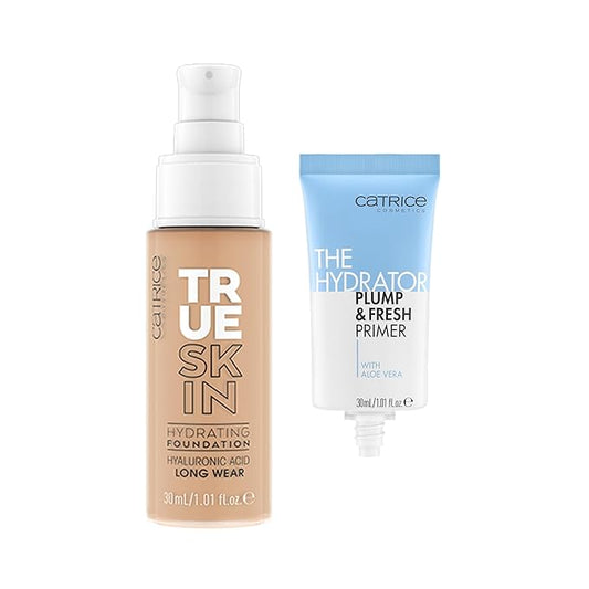 Catrice | True Skin Foundation 40 & The Hydrator Plump & Fresh Primer Bundle | Full Coverage Makeup | Vegan & Cruelty Free