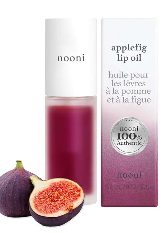 NOONI Korean Vegan Lip Oil - Applefig 0.12 Fl Oz + Korean Facial Clenaser - Snowflake Whipping Cleanser 5.07 Fl Oz Bundle
