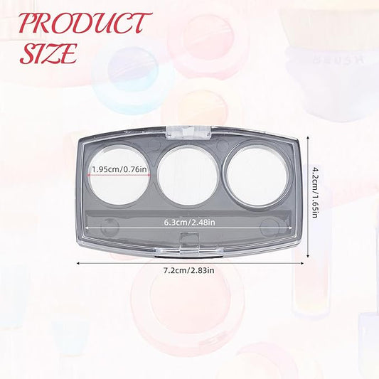 NICENEEDED 10 Pcs Blush Pallet Makeup, Empty Eyeshadow Pans Containers, DIY Eye Shadow Pigment Holder Case Refillable Makeup Storage Box Tricolor Blush Palette for Women