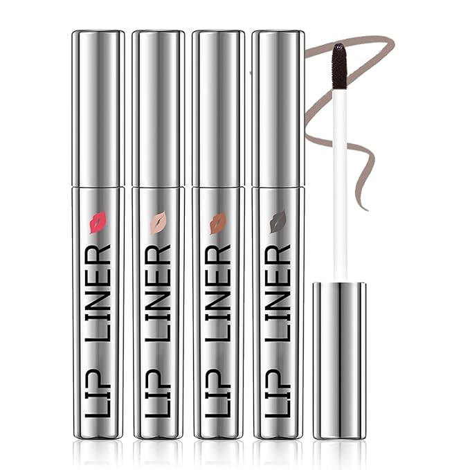 DAGEDA Lip Stain Peel Off Set, Lip Stain Long Lasting Waterproof, 4 Colors Lip Liner Stain, Lip Tint for Women