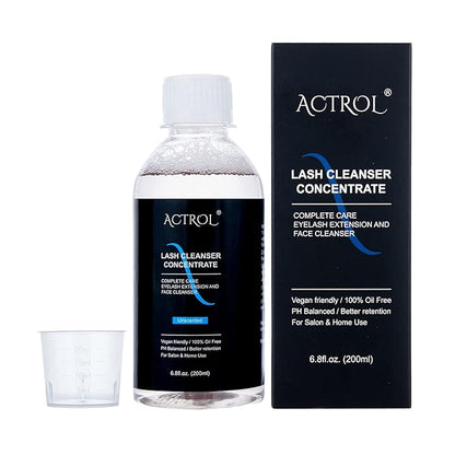 Eyelash Cleanser Concentrate 200ml Unscented Professional Lash Shampoo Foaming Cleanser Lash Wash Concentrate for Extensions Lashes with Salon Home Care-Makes 40 Bottles