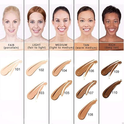 PHOERA Foundation Concealer Makeup Full Coverage Matte Brighten Long Lasting UK (106 WARM SUN)