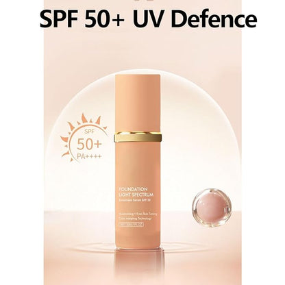 Bio Foundation 4 in 1 Light Spectrum, Color Changing Full Coverage Concealer Foundation, SPF50+ Long-Wearing & Waterproof for Sport, Dancing, Outside-30ML