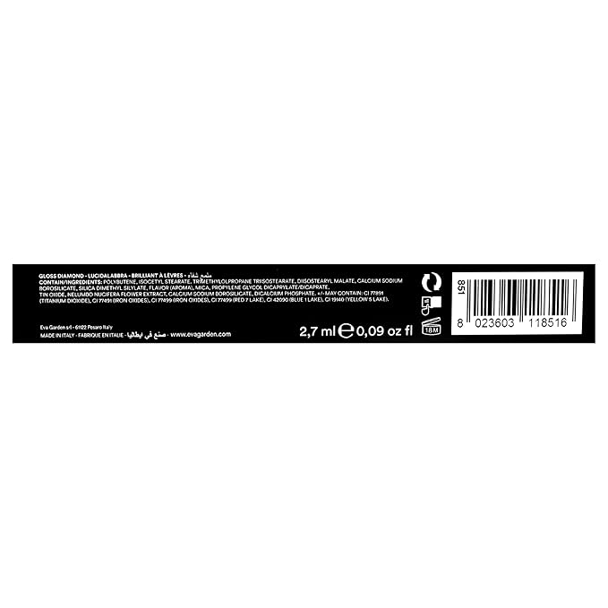 Diamond Lip Gloss - Concentration of Pearls Gives Dazzling Shine - Light and Moisturizing Film with Excellent Hold - Spreads Evenly with No Stickiness - 851 Innocente - 0.09 oz