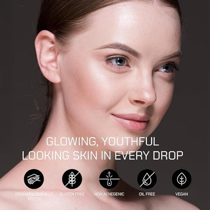 Radiant Professional Wonderlight Serum Liquid Foundation for Makeup Kit - Alternative to Bronzer Powder - Color Corrector & Under Eye Concealer - Matte Eyeshadow Base - 1.01 oz - Porcelain Beige (01)