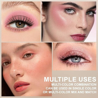 Highly Pigmented Eye Makeup Palette，Shimmer Matte Eyeshadow Pallet，long-lasting blend natural color makeup ‌Milk Honeydew Eyeshadow and Blush Palette(1#, 1 Count (Pack of 1))
