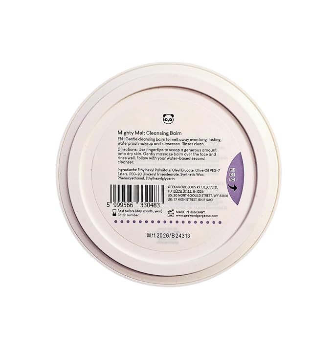 Geek & Gorgeous Mighty Melt cleansing balm - removes waterproof makeup & sunscreen, gentle for all skin types, 100ml