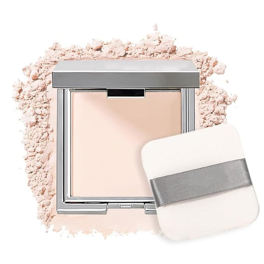 Matte Invisible Poreless Pressed Face Powder Makeup,Lightweight Breathable Vegan Setting Powder (02#Light)