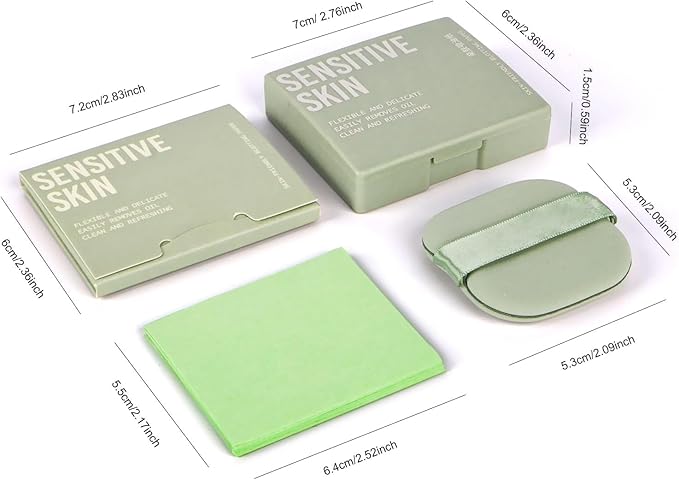 200 Sheets Oil Blotting Paper with Mirror, Puff, and Refill Pack – Face Oil Absorbing Sheets for Oil Control and Makeup Touch-Ups (200 Sheets)