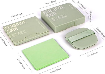 200 Sheets Oil Blotting Paper with Mirror, Puff, and Refill Pack – Face Oil Absorbing Sheets for Oil Control and Makeup Touch-Ups (200 Sheets)