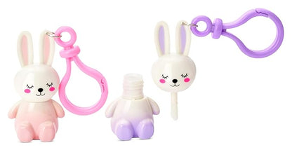 iscream Bunny Besties Tear and Share Classic Wand Lip Gloss Set on a Key Chain Bag Clip for Grab and Go Fun