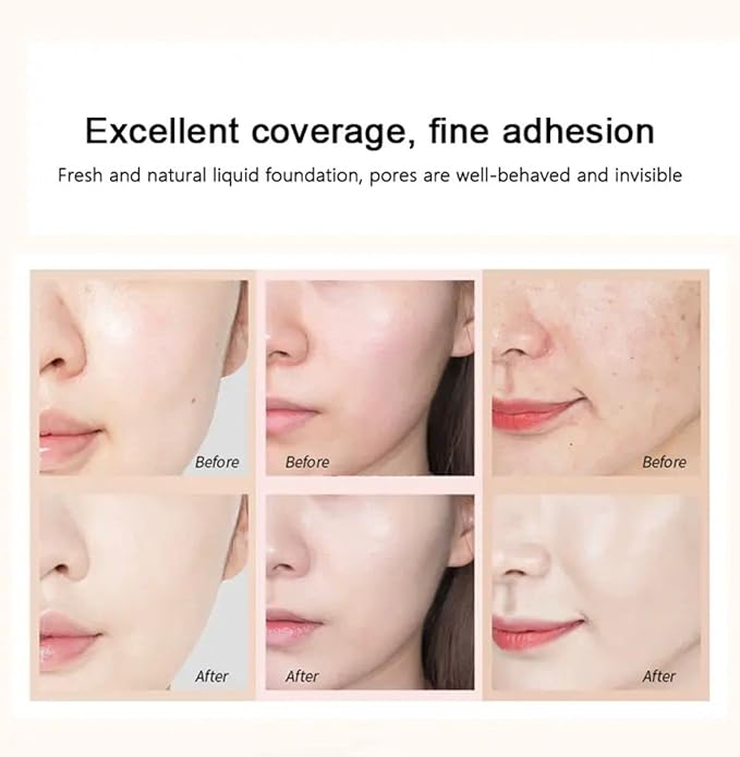 30ml Waterproof Foundation Full Cover Face Base Liquid Foundation Soft Matte Concealer Primer Base Makeup Color Correcting Whitening Cream Facial Concealer # Natural