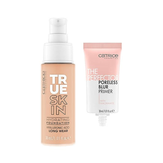 Catrice | True Skin Foundation 15 & The Perfector Poreless Blur Primer Bundle | Full Coverage Makeup | Vegan & Cruelty Free