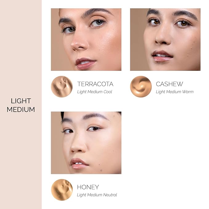 OFIR Skin Satin Medium Coverage Foundation | Lightweight Foundation Makeup with Vegan Formula | Blue Light Protection & Non-Creasing for Long-Lasting Wear | 1 FL OZ (Cashew - Light Medium Warm)