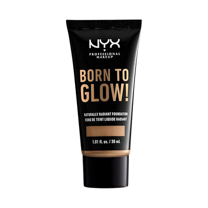 NYX PROFESSIONAL MAKEUP Born To Glow Naturally Radiant Foundation, Medium Coverage - Caramel