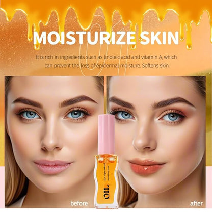Honey Infused Hydrating Lip Oil Lip Gloss with Honey Tropical Scent, High-Shine Non-Sticky Formula for Dry Lips, 8ml (Mango, Lip Oil-4)