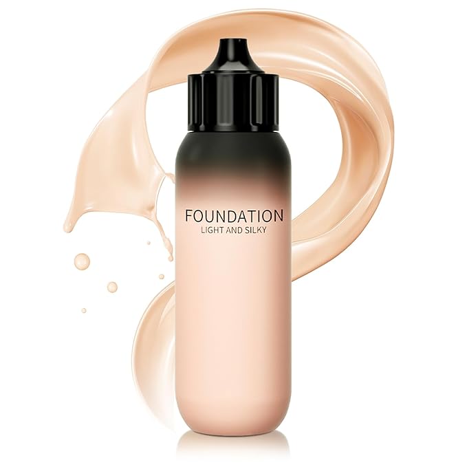 Full Coverage Liquid Foundation - Lightweight & Waterproof Moisturizing Foundation, Oil-Free & Nourishing Formula Concealer for Flawless and Long - Lasting Face Makeup & All Skin Types (#02 Natural)