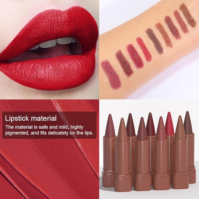 Sculpting Matte Lip Liner pencil,Gradient Matte Lipstick Crayon,Smooth Creamy Texture lip Pencil, Waterproof Smudge Proof Lipstick Pencil,Highly Pigmented Lip Makeup,Vegan Beauty.06#+07#