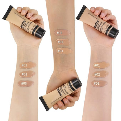 Boobeen Full Coverage Foundation - Concealer Liquid Foundation Matte Creamy Foundation Smoothing Lightweight Flawless Makeup Base
