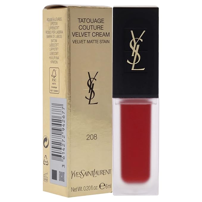 Yves Saint Laurent Tatouage Couture Velvet Matte Cream - 208 Rouge Faction Lipstick Women 0.2 oz
